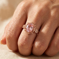 Rose Gold Pink Tourmaline Filigree Ring