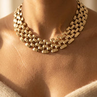Hexagonal Hollow Chain Punk Necklace