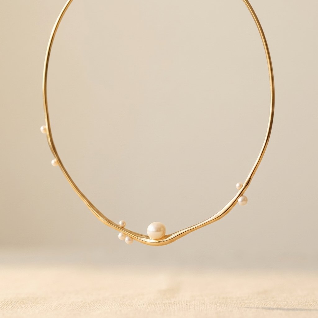 Minimalist Gold Pearl Pendant Necklace