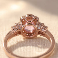 Rose Gold Pink Tourmaline Oval Ring