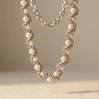Hip Hop Pearl Chunky Chain Necklace