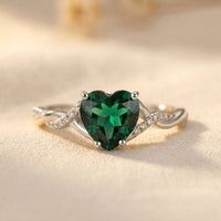 Elegant Emerald Zirconia Claw Set Ring