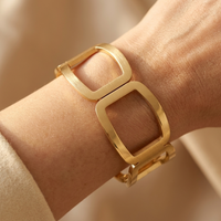 Gold Geometric Hollow Open Rectangle Bracelet