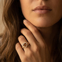 Vintage Gold Smoky Quartz Heart Ring