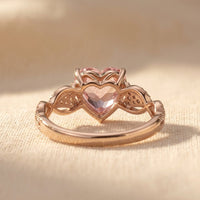 Rose Gold Pink Tourmaline Heart Ring