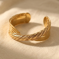 Twisted Gold Plated Cuff Bracelet