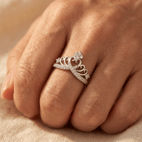 Elegant Women's Silver Cubic Zirconia Wide Ring