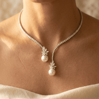 Elegant Sterling Silver Pearl Drop Necklace