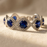 Vintage Silver Sapphire Round Bracelet