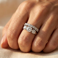Silver Round Cubic Zirconia Three Stone Ring