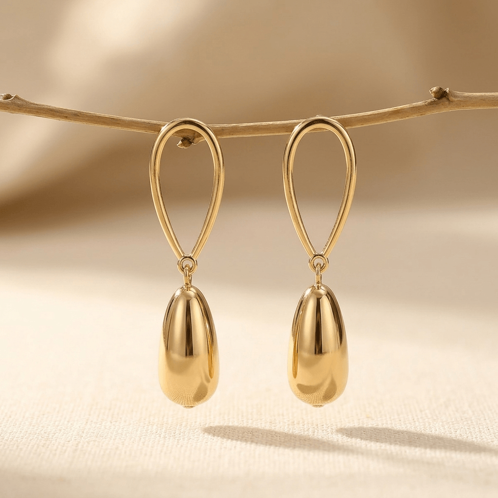 Classic Gold Teardrop Dangle Earrings
