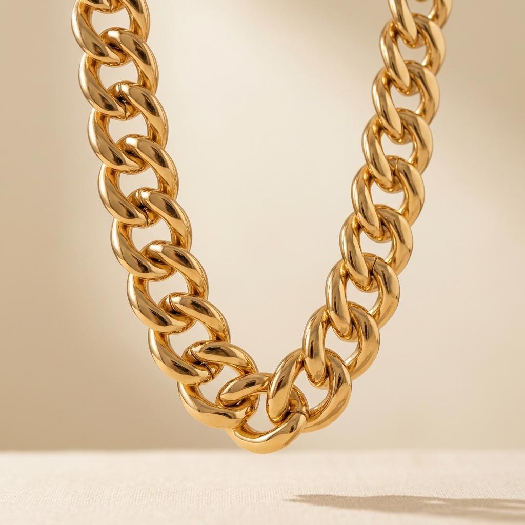 Golden Punk Geometric Chain Necklace