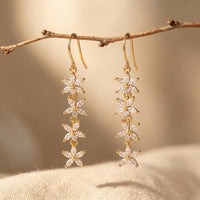 Elegant Sparkling Floral Copper Earrings