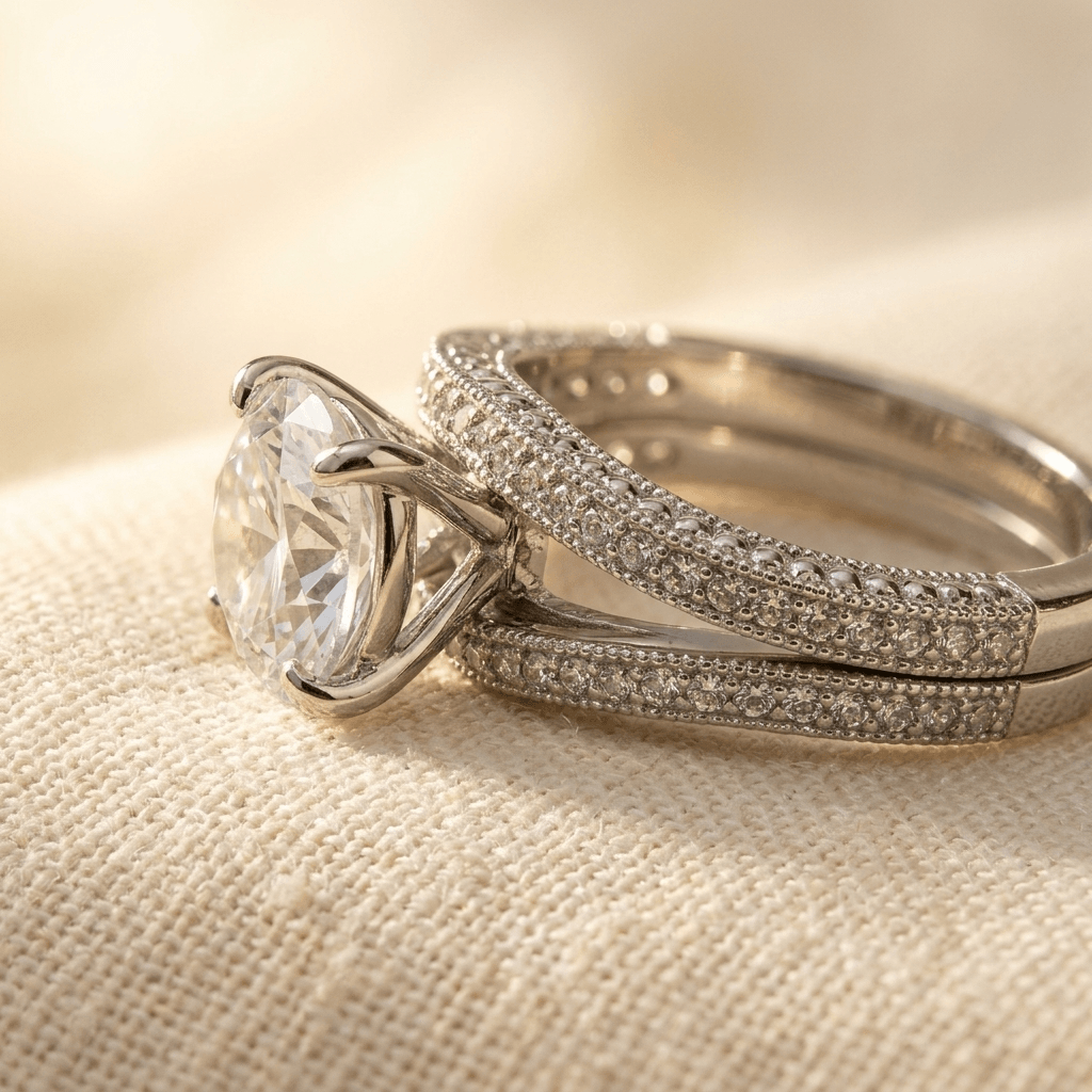 Retro Luxury Zirconia Inlay Wedding Ring
