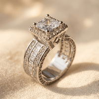 Elegant Cubic Zirconia Copper Engagement Ring