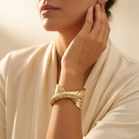 Twisted Gold Plated Cuff Bracelet