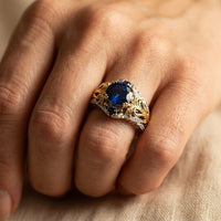 Vintage Gold Sapphire Filigree Ring