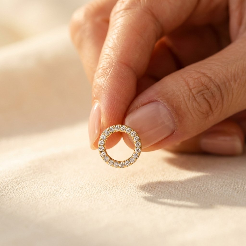 Gold Crystal Circle Halo Earrings