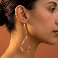 Elegant Gold Curved S Shape Hook Earrings