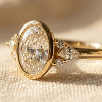Vintage Gold Oval Zirconia Cluster Ring