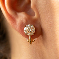 Golden Plated Synthetic Zirconia Stud Earrings