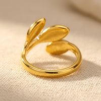 Gold Polished Teardrop Petal Ring