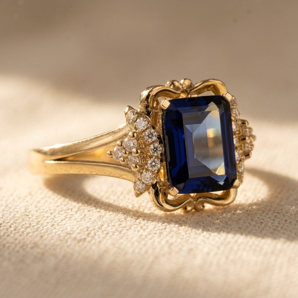 Vintage Gold Sapphire Filigree Ring