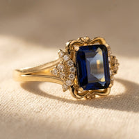 Vintage Gold Sapphire Filigree Ring