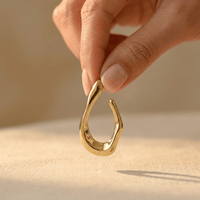 Gold Chunky C Shaped Drop Earrings