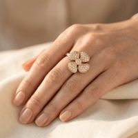Elegant 18K Gold Plated Encrusted Ring