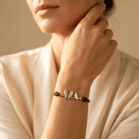 Vintage Three Birds Bronze Leather Bracelet