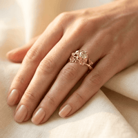 Exquisite Flower Zirconia Retro Handmade Engagement Ring