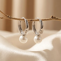 Classic Silver Pearl Drop Earrings