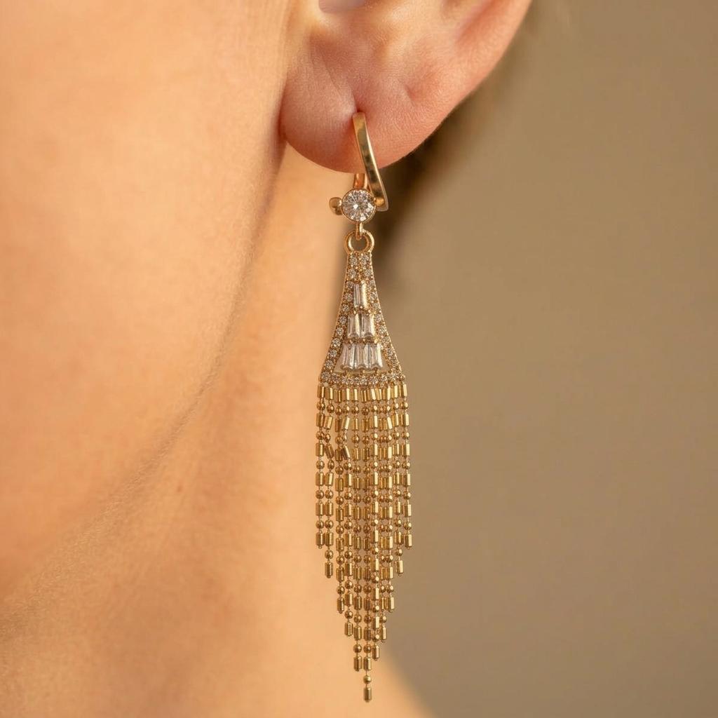 Vintage Antiqued Chandelier Drop Earrings Black Crystal