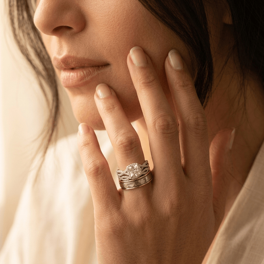 Exquisite Luxurious Round Synthetic Zircon Ring