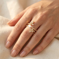 Pavé Gold Double Butterfly Band Ring