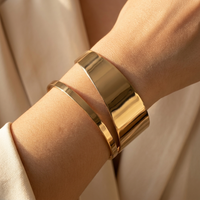 Gold Brushed Cuff Open Bracelet