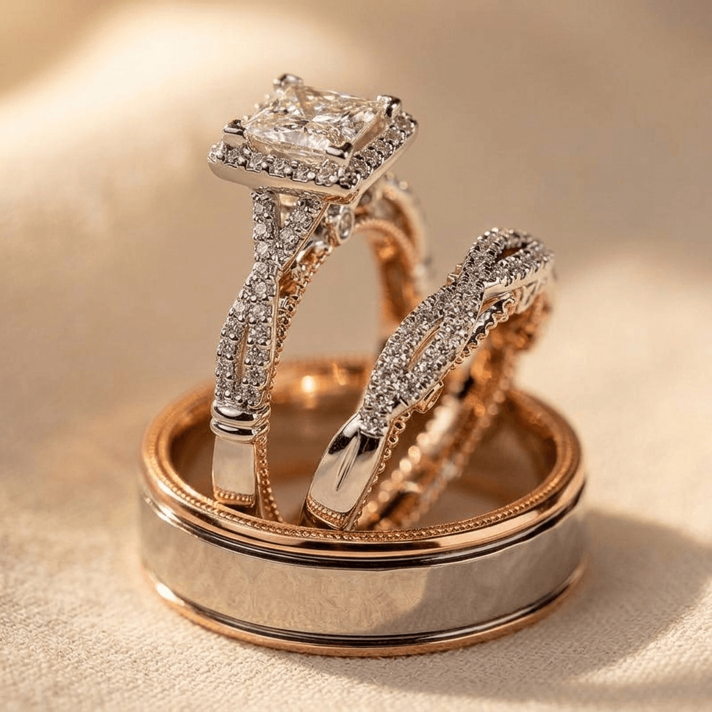 Exquisite Luxurious Round Synthetic Zircon Ring