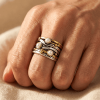 Vintage Two Tone Pearl Statement Ring