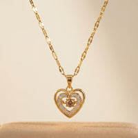 Gold Plated Chunky Chain Necklace With Zirconia