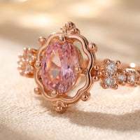 Rose Gold Pink Tourmaline Filigree Ring
