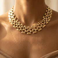 Hexagonal Hollow Chain Punk Hip Hop Necklace