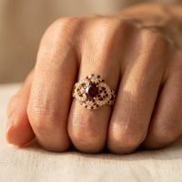 Vintage Gold Oval Ruby Filigree Ring