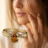 Vintage Gold Amber Oval Ring