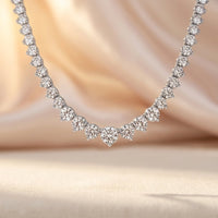 Graduated Round Cubic Zirconia Tennis Necklace
