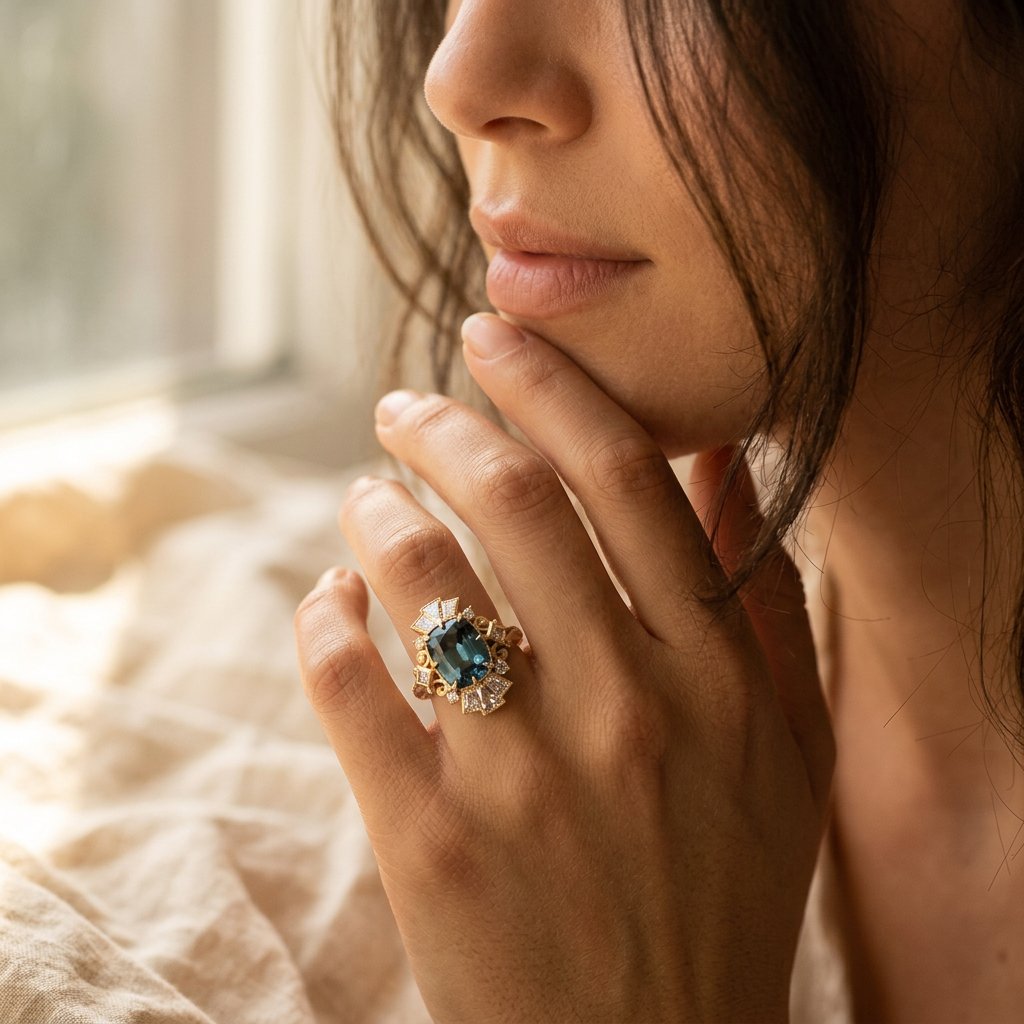 Vintage Gold Sapphire Filigree Ring