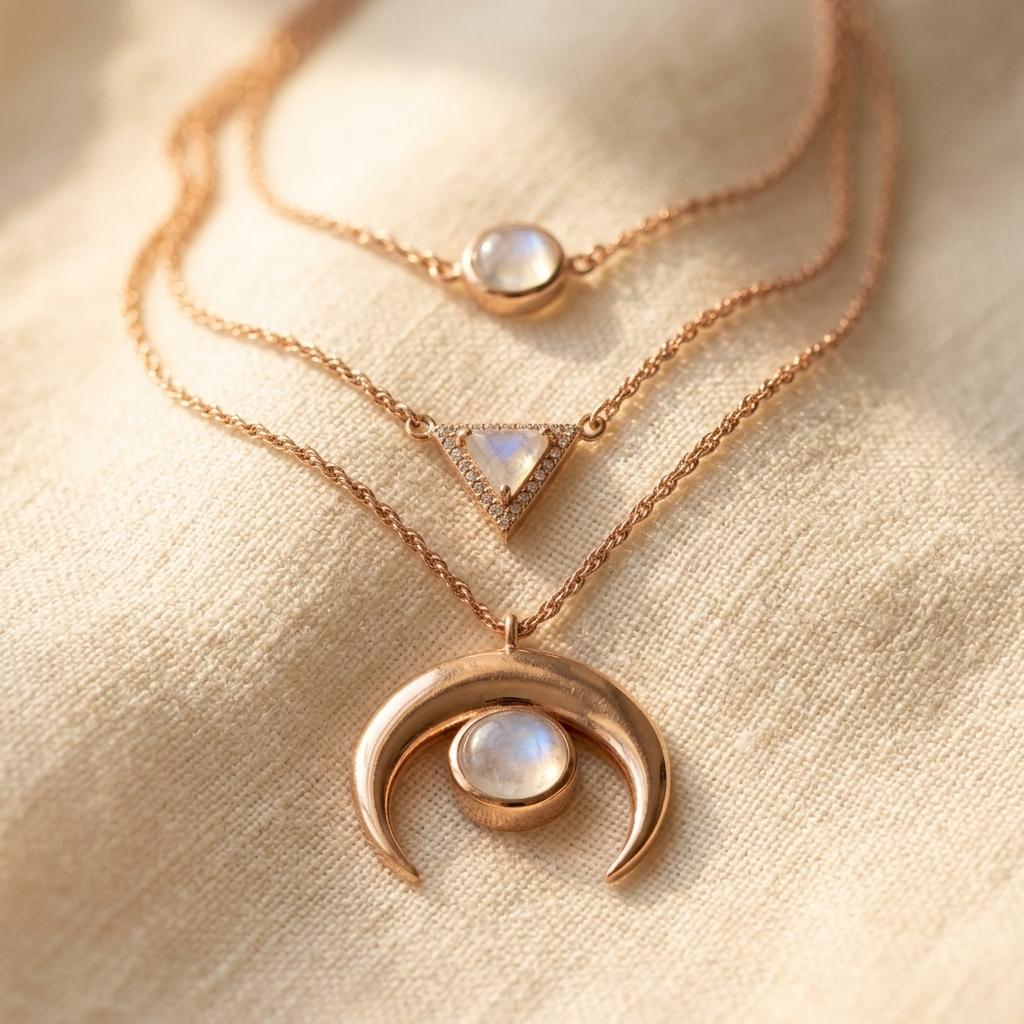 Bohemian Multi Layer Sun Moon Necklace