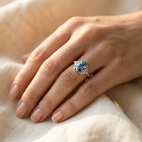 Rose Gold London Blue Topaz Oval Ring