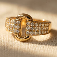 Pavé Gold Double Link Diamond Band Ring