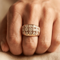 Vintage Wide Channel Synthetic Zirconia Ring